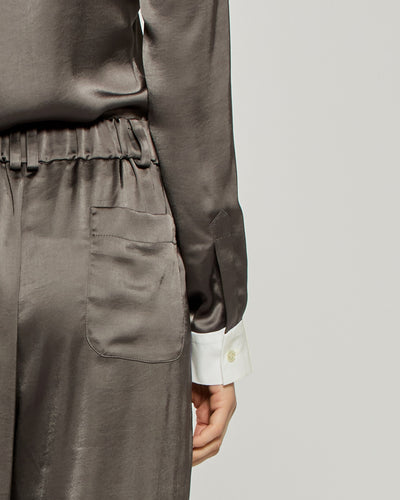 Satin Boyfriend Trouser '25 - Charcoal SERENA BUTE