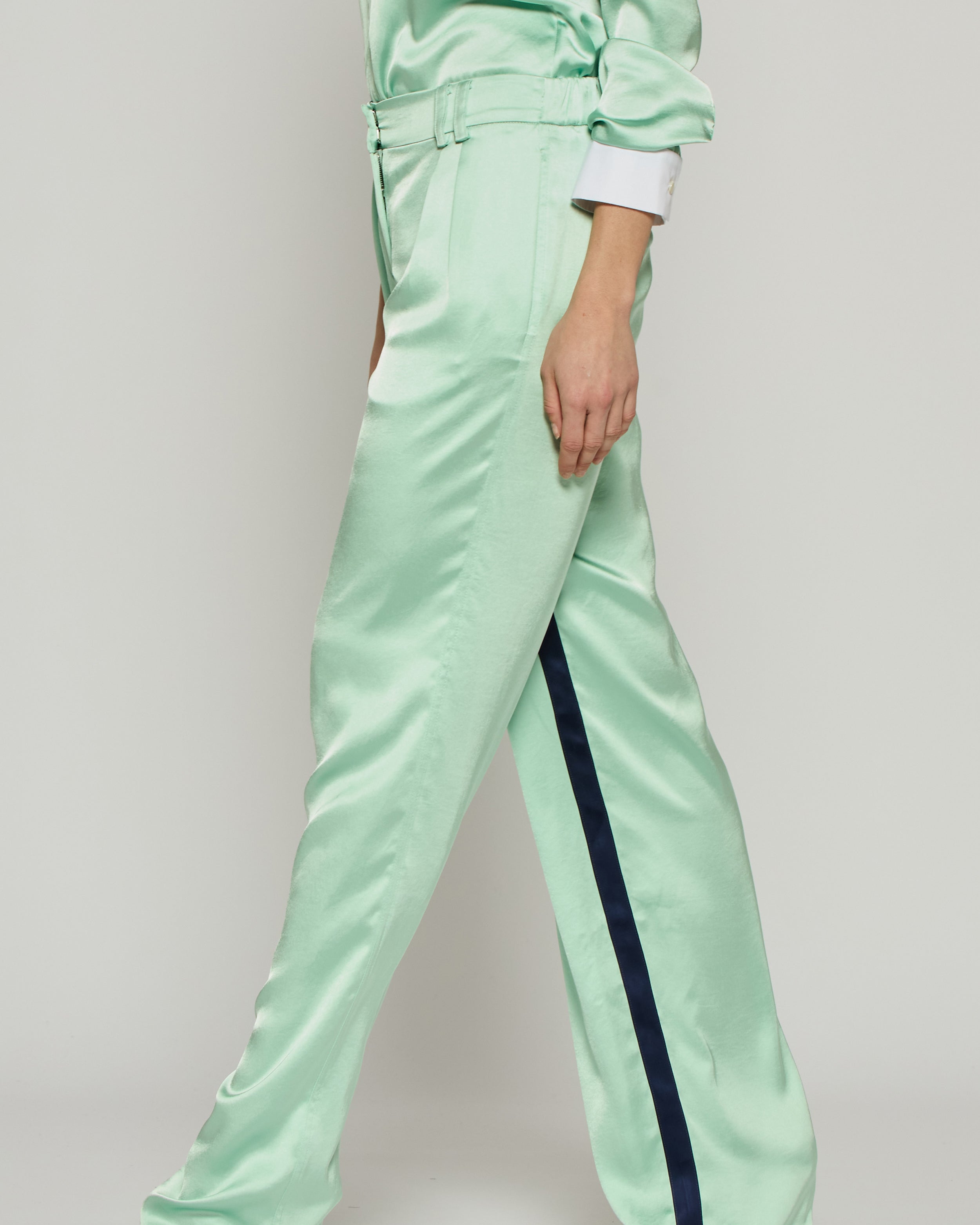 Satin Boyfriend Trouser '25 - Mint