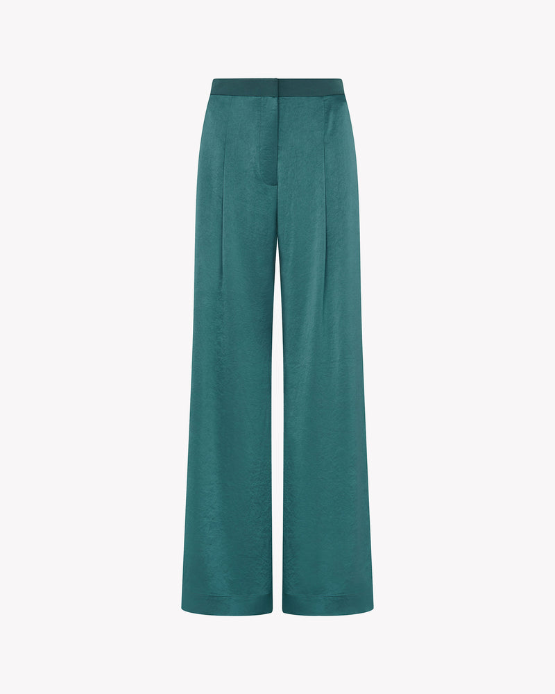 The Bute Trouser - Dark Teal Plant Based Satin picture #1