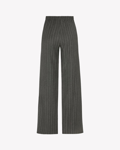 Slim Leg Jogger - Dark Grey Pinstripe Wool SERENA BUTE