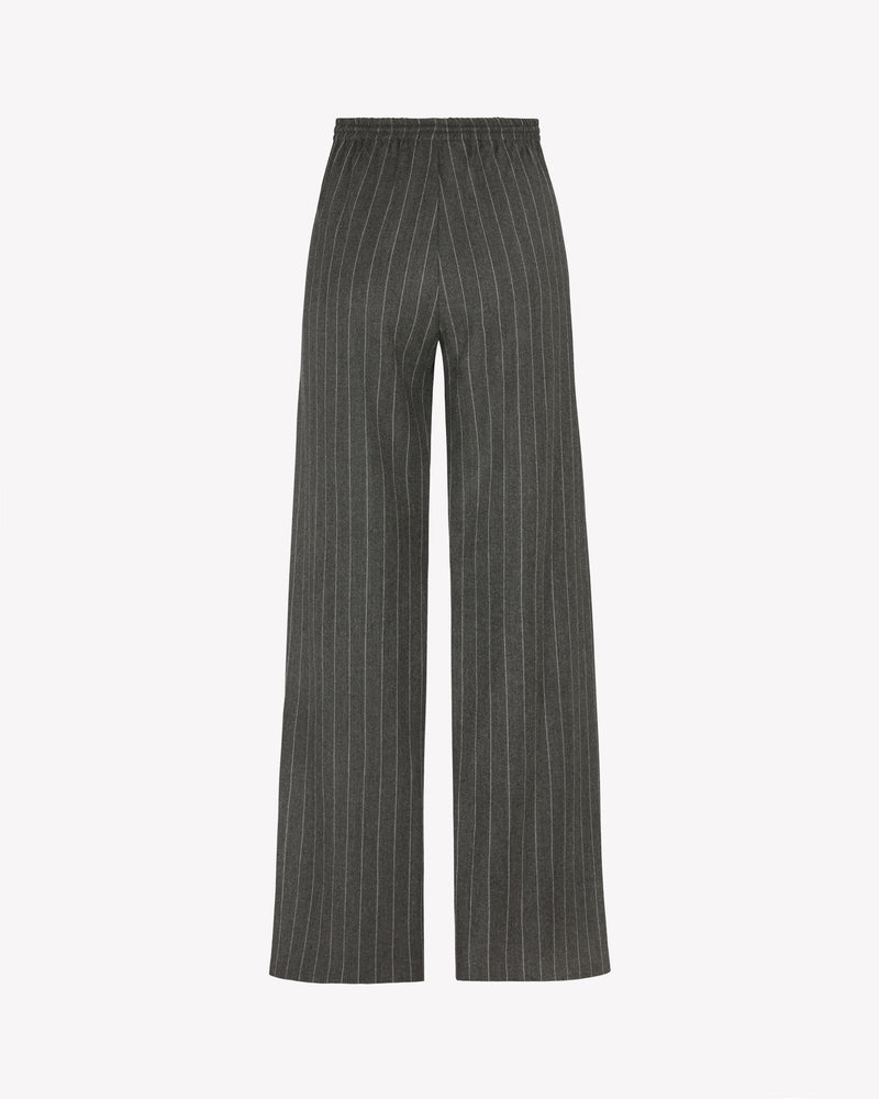 Cashmere Blend Slim Leg Jogger - Dark Grey Pinstripe SERENA BUTE