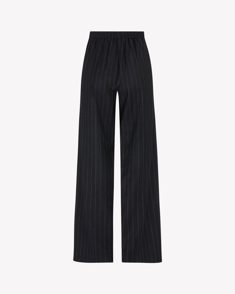 Cashmere Blend Slim Leg Jogger - Navy Blue Pinstripe SERENA BUTE