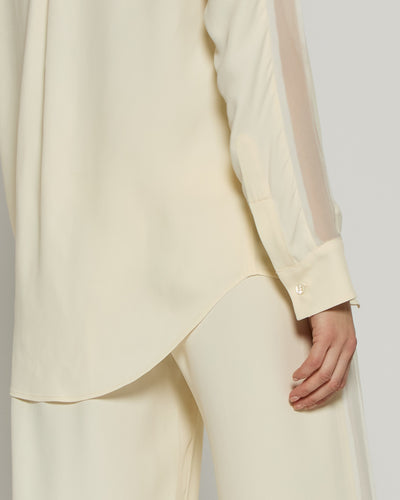 Classic Shirt with Georgette Trim - Cream SERENA BUTE