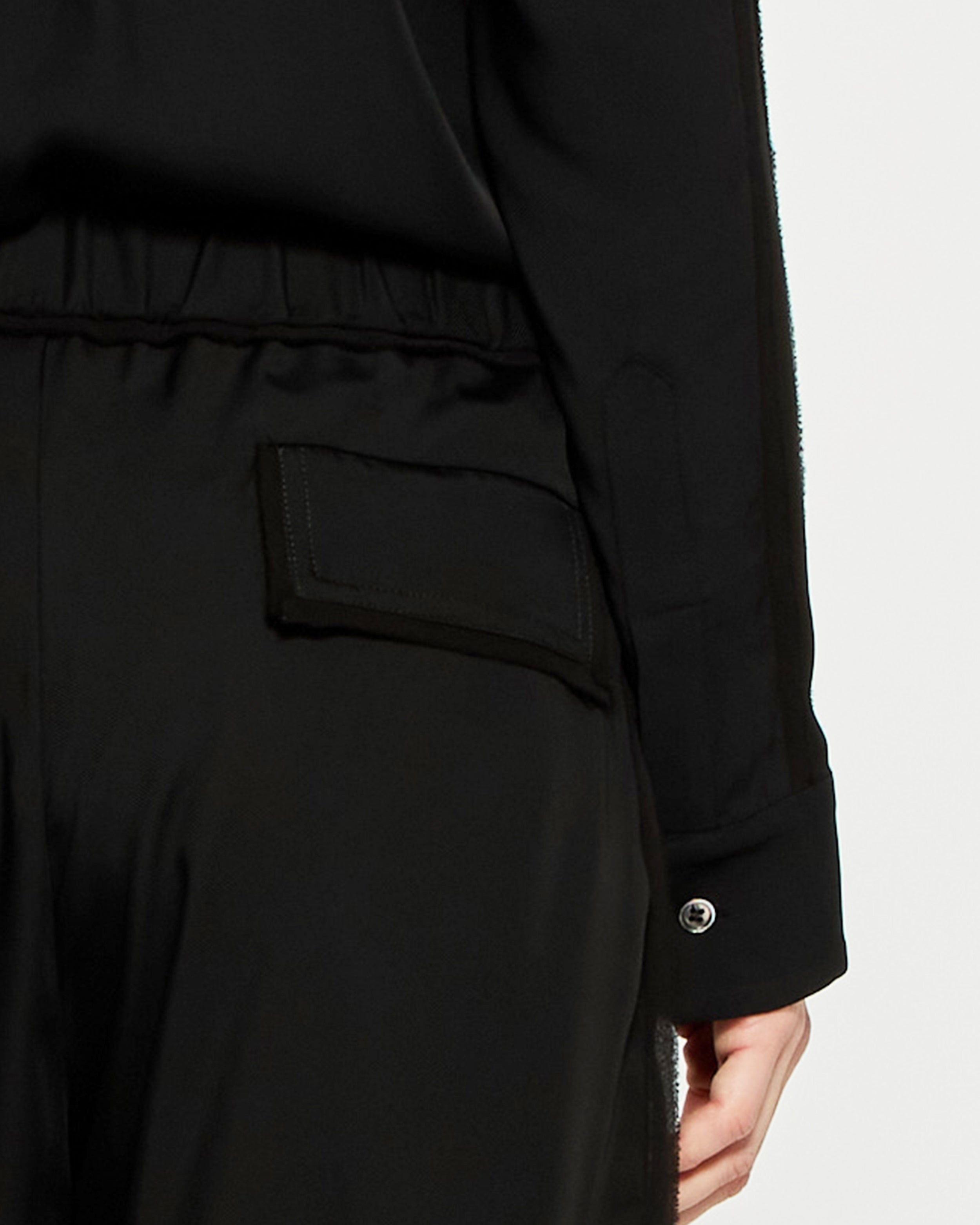 Tailored Trouser with Georgette Trim - Black