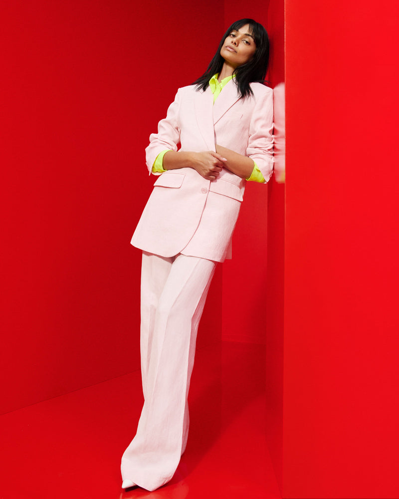 Linen Boyfriend Blazer - Pink picture #1