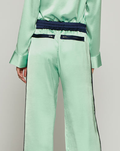 Satin Relaxed Jogger with Zip Pockets - Mint SERENA BUTE