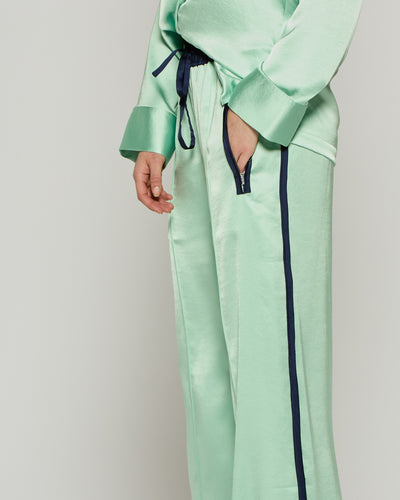 Satin Relaxed Jogger with Zip Pockets - Mint SERENA BUTE