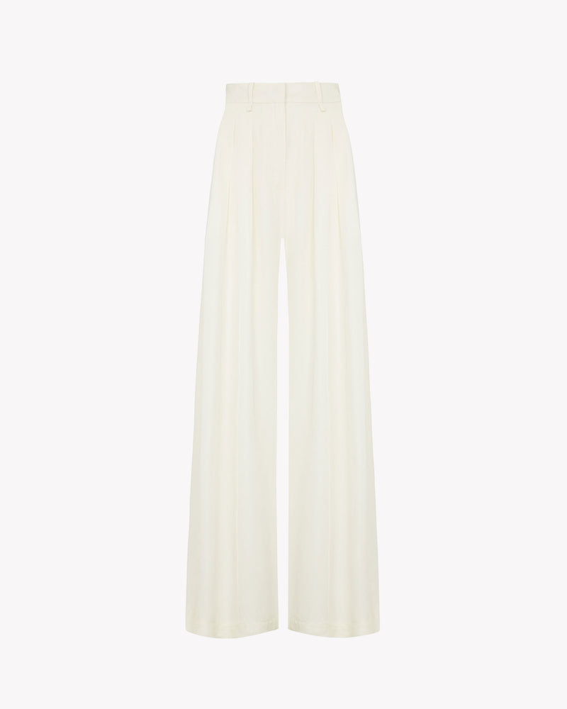 The Relaxed Wide Leg Trouser - Chalk Ivory Plant Based Fabric picture #1