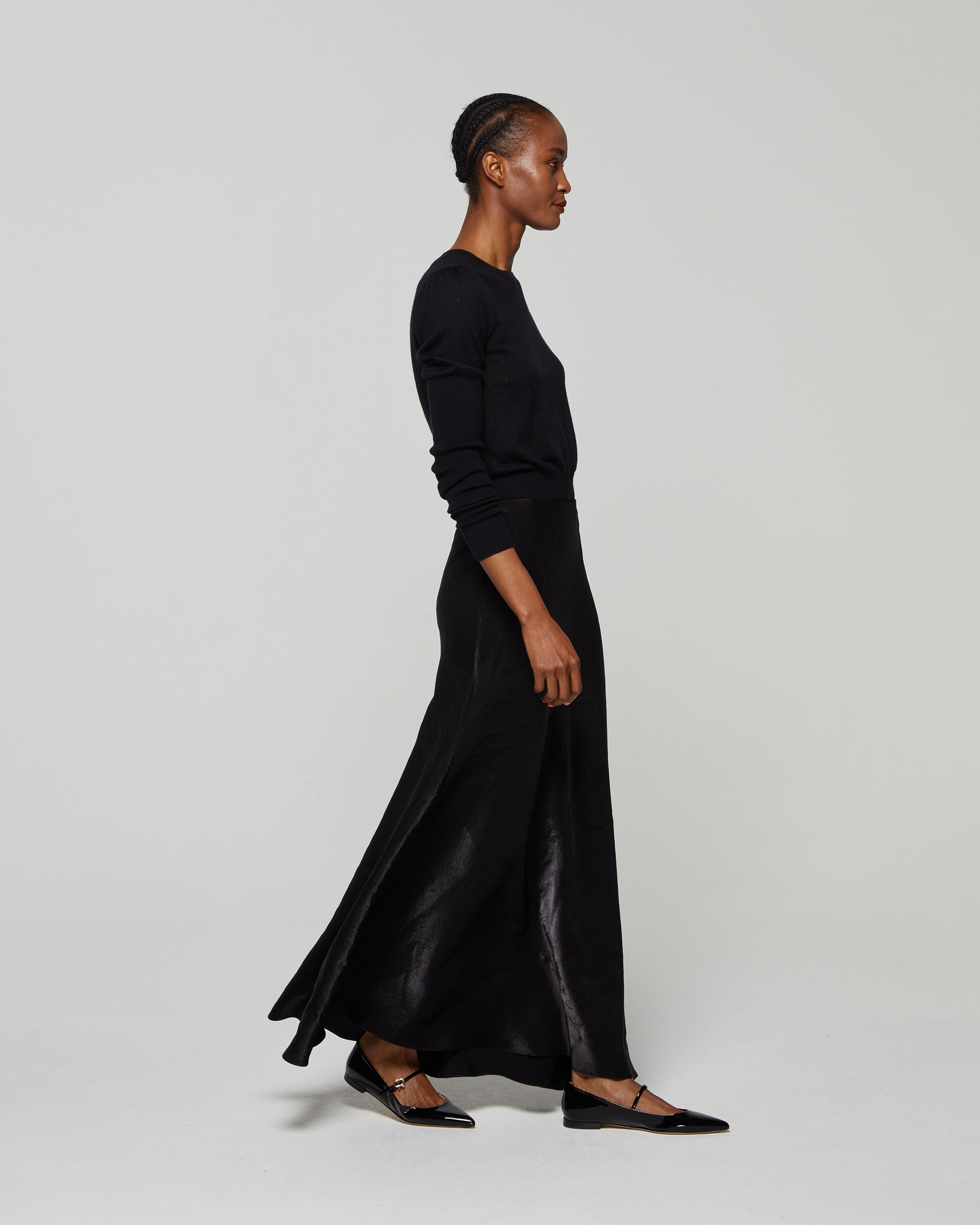 Bias Maxi Skirt - Black