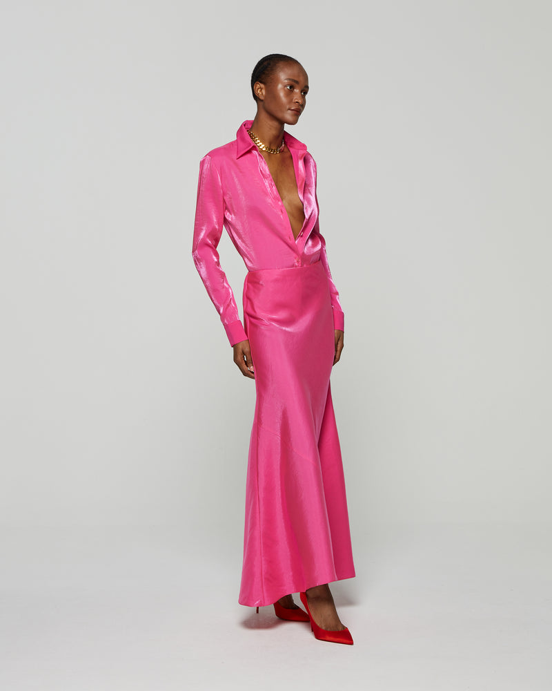 Bias Maxi Skirt - Fluro Pink picture #3
