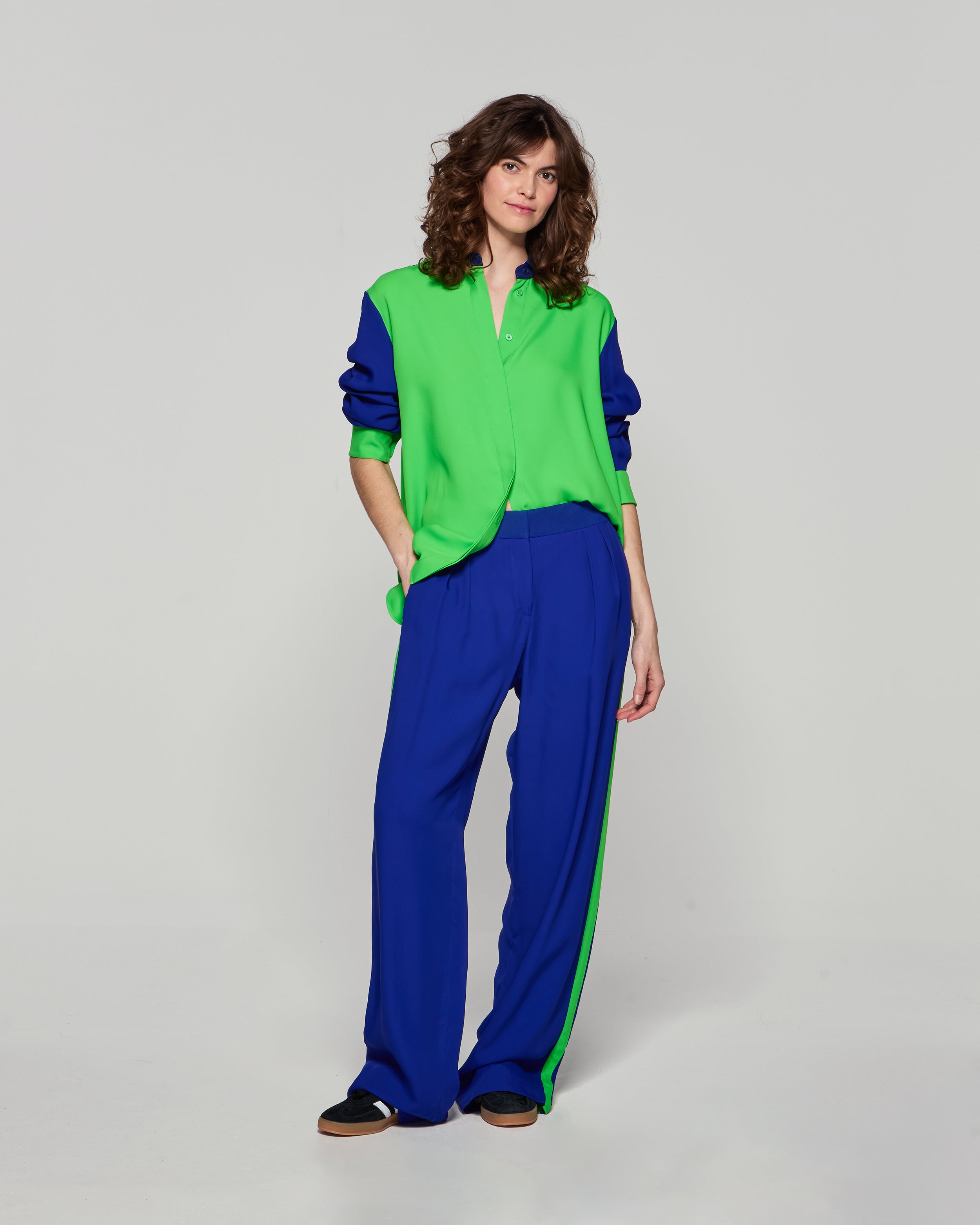 Boyfriend Trouser '24 - Cobalt Blue/Bright Green