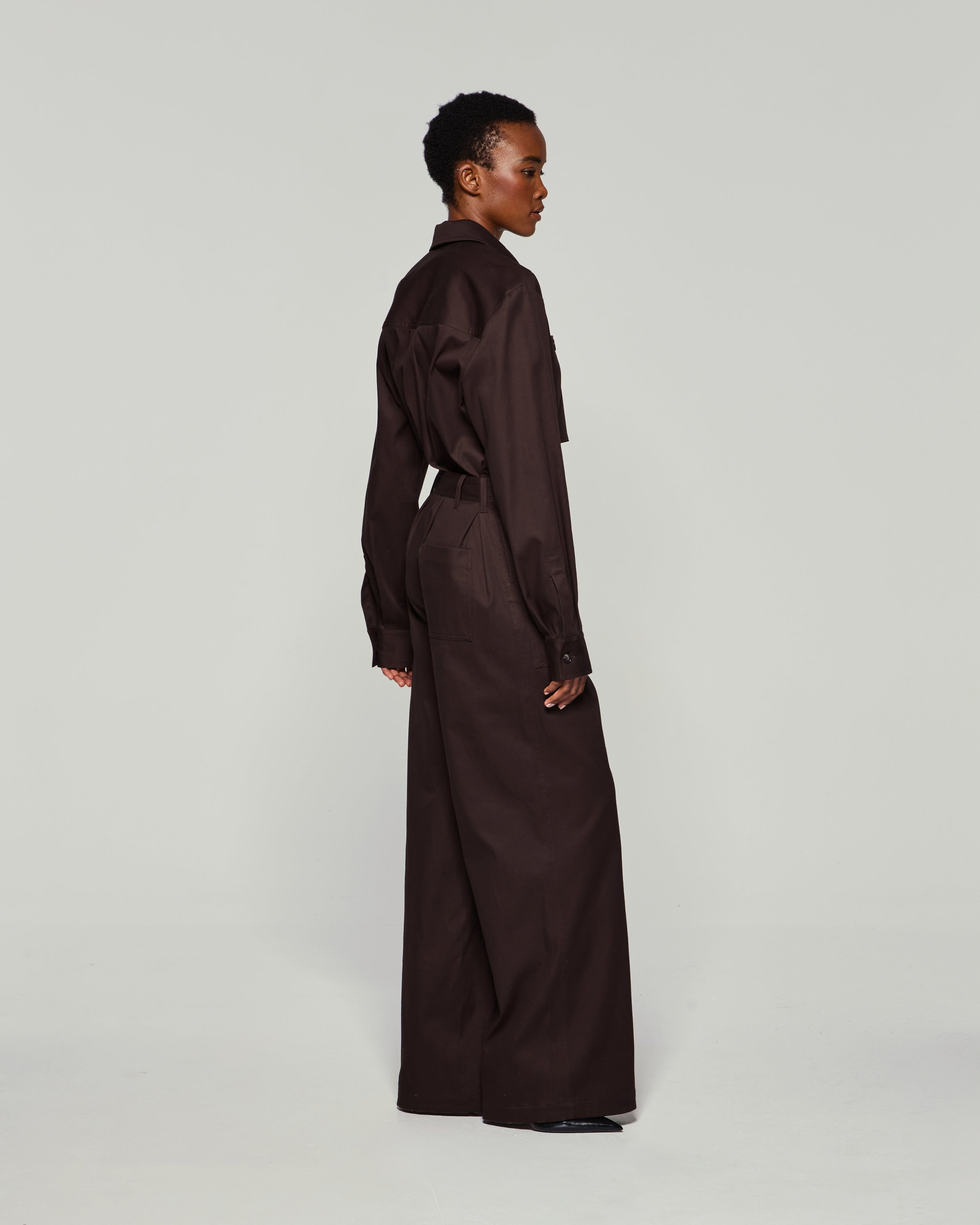 Cargo Jumpsuit - Chocolate Brown