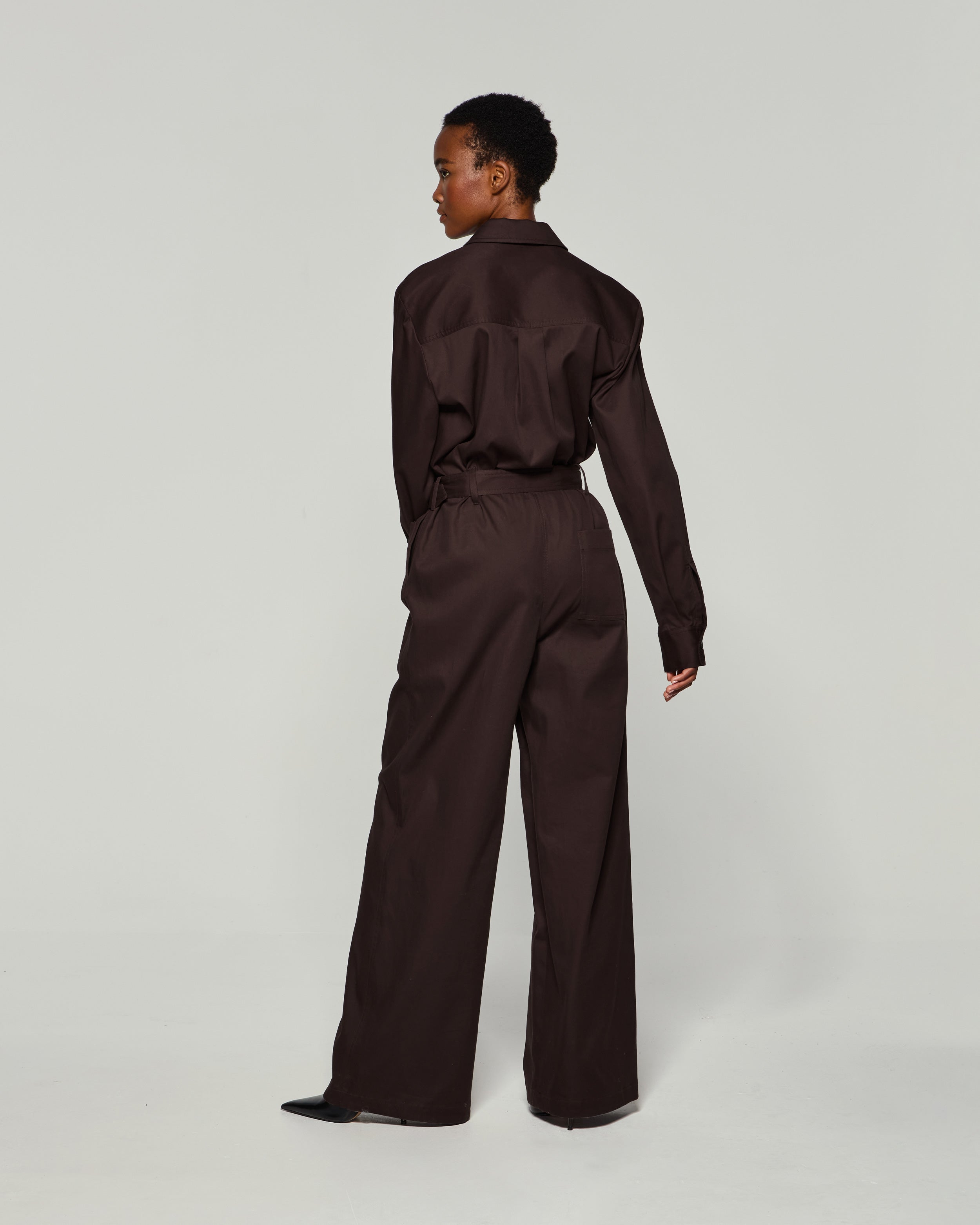 Cargo Jumpsuit - Chocolate Brown