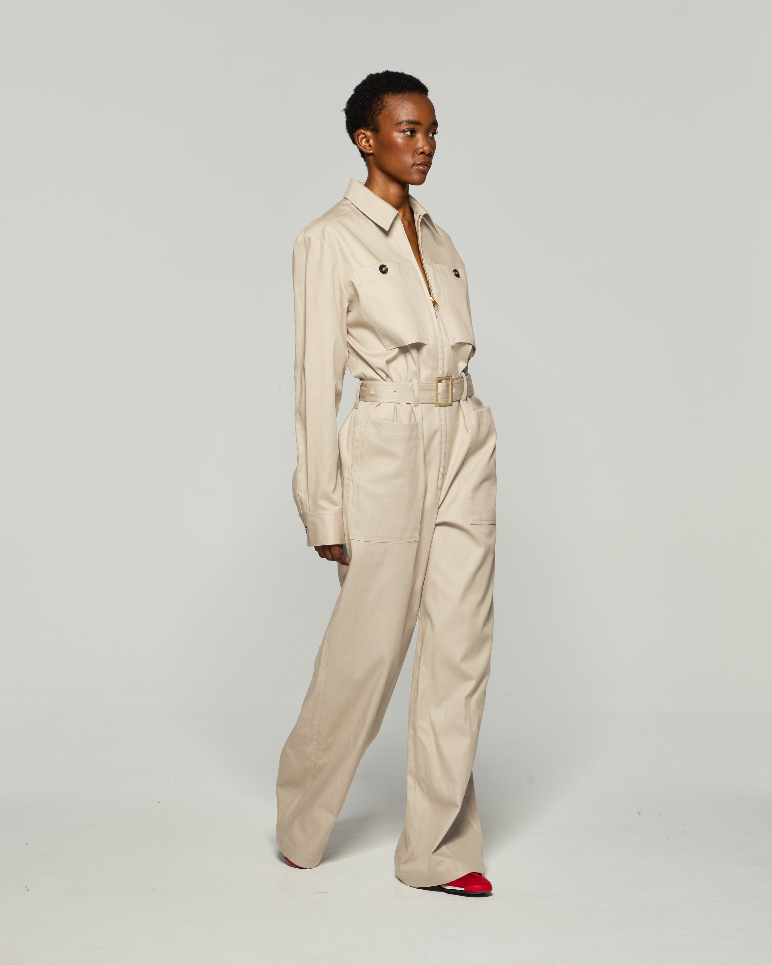 Cargo Jumpsuit - Ecru