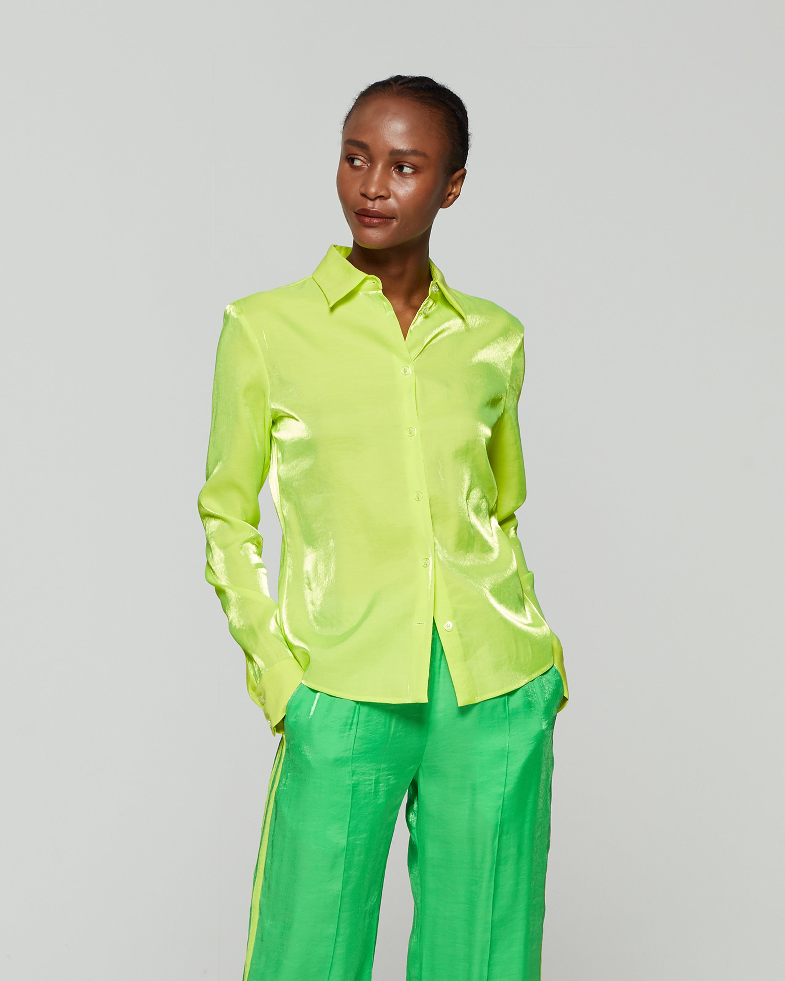 Serena Bute London City Shirt Neon Yellow for Women Ladies