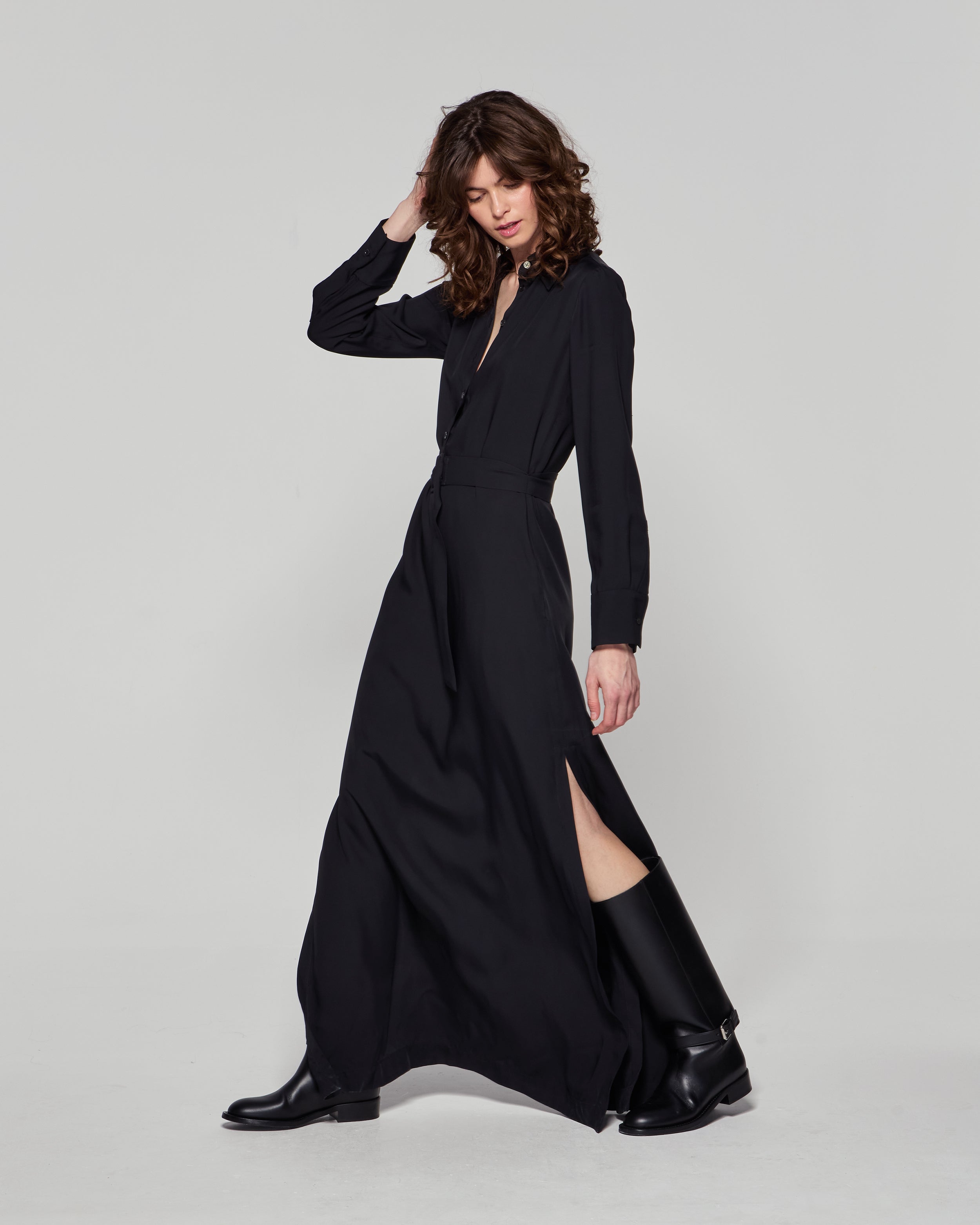 Classic Shirt Dress - Black