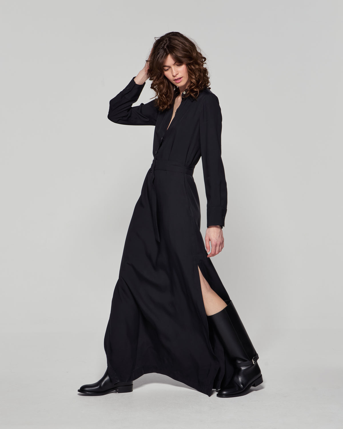 Classic Shirt Dress - Black