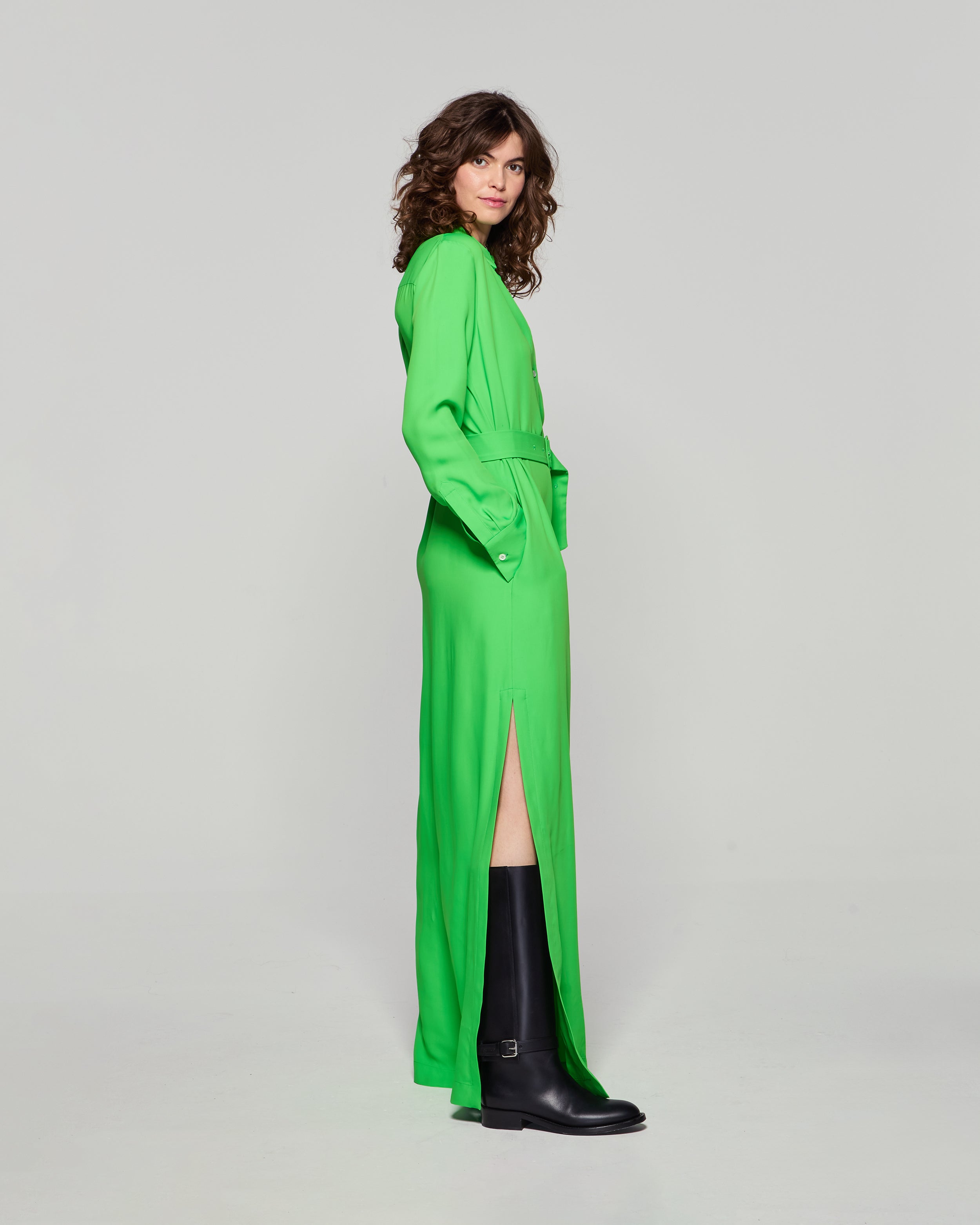 Classic Shirt Dress - Bright Green