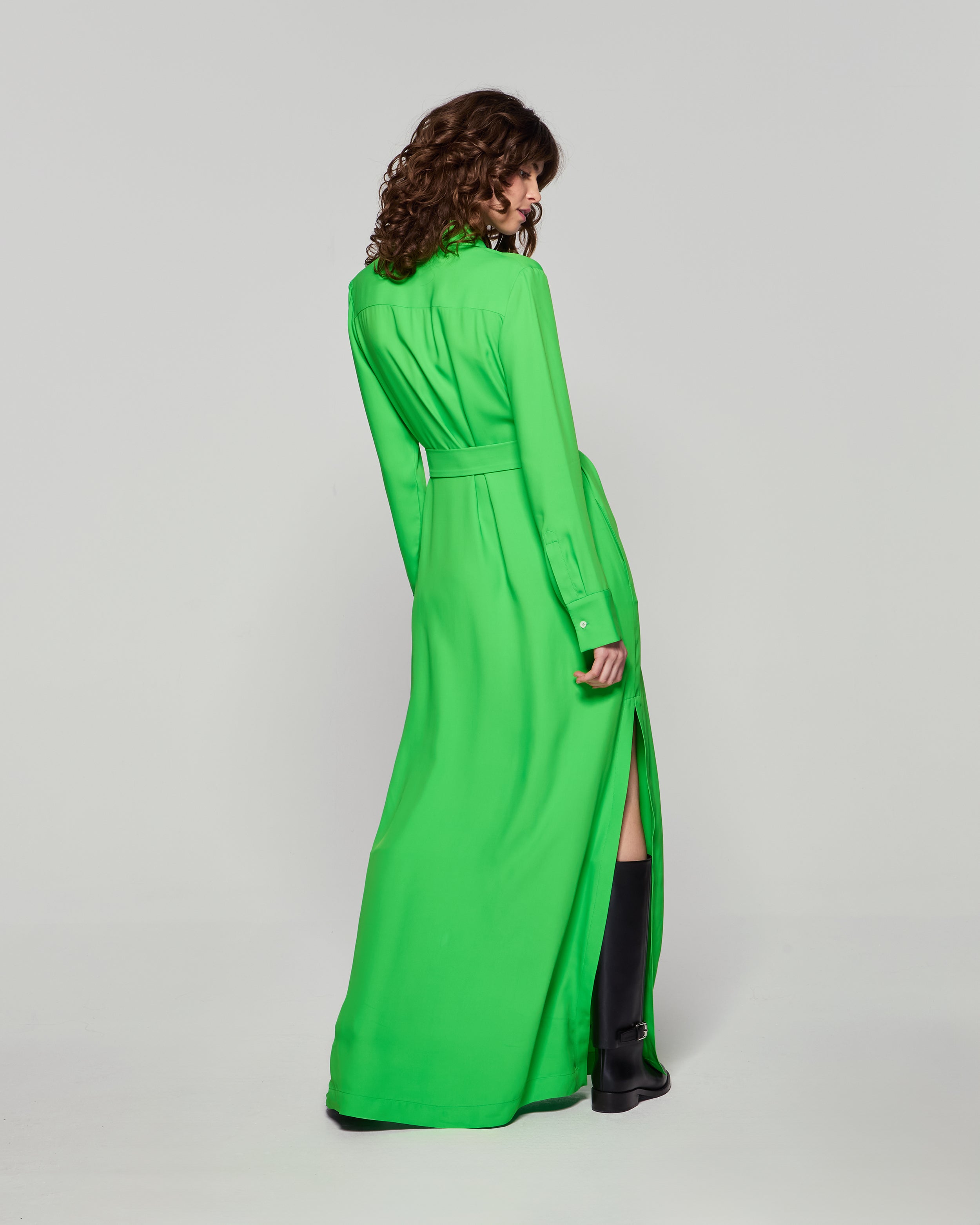 Classic Shirt Dress - Bright Green