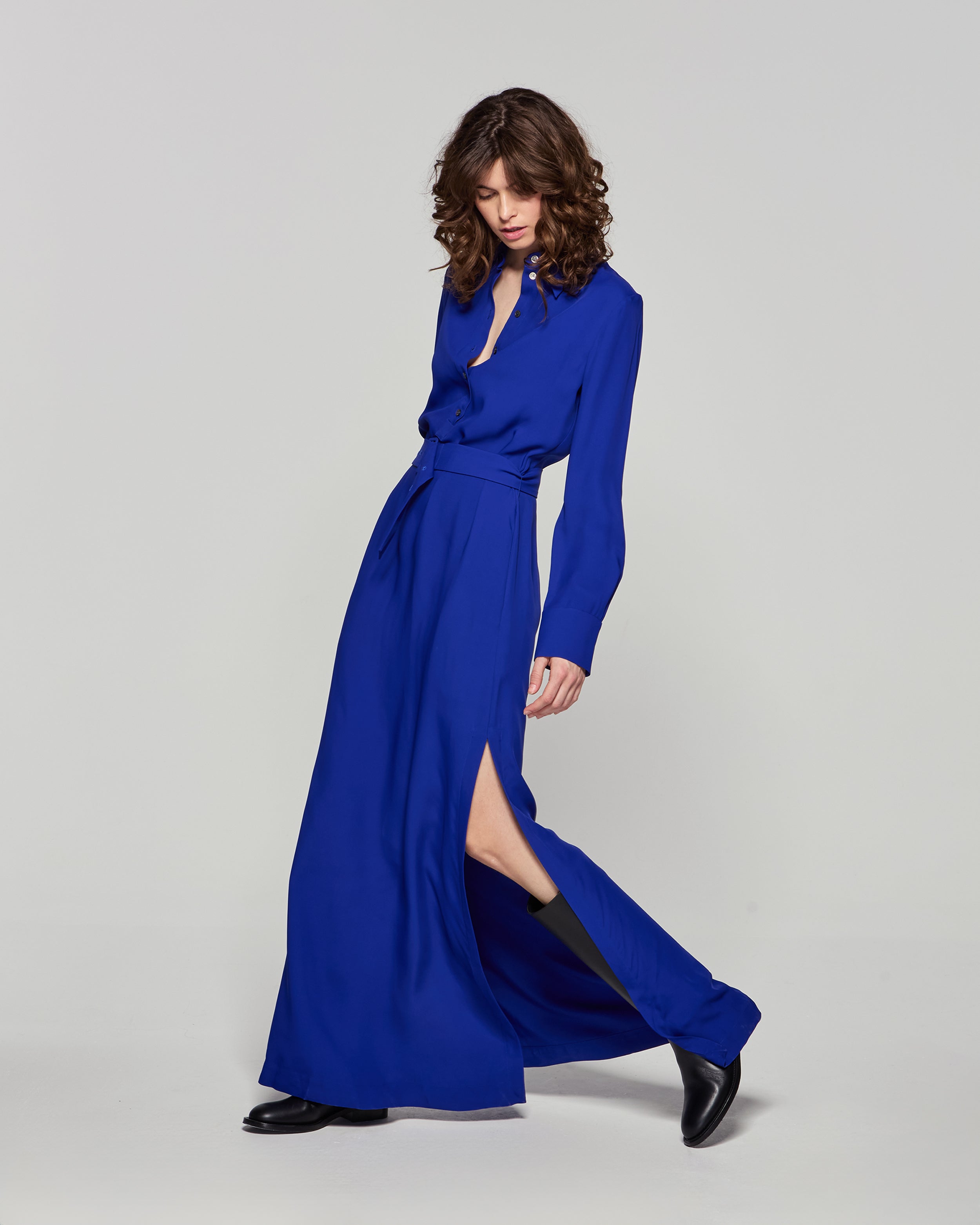 Cobalt blue shirt dress on sale