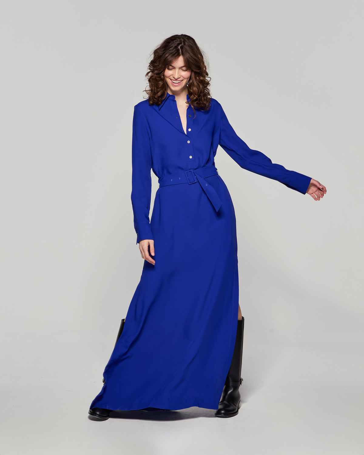 Classic Shirt Dress - Cobalt Blue