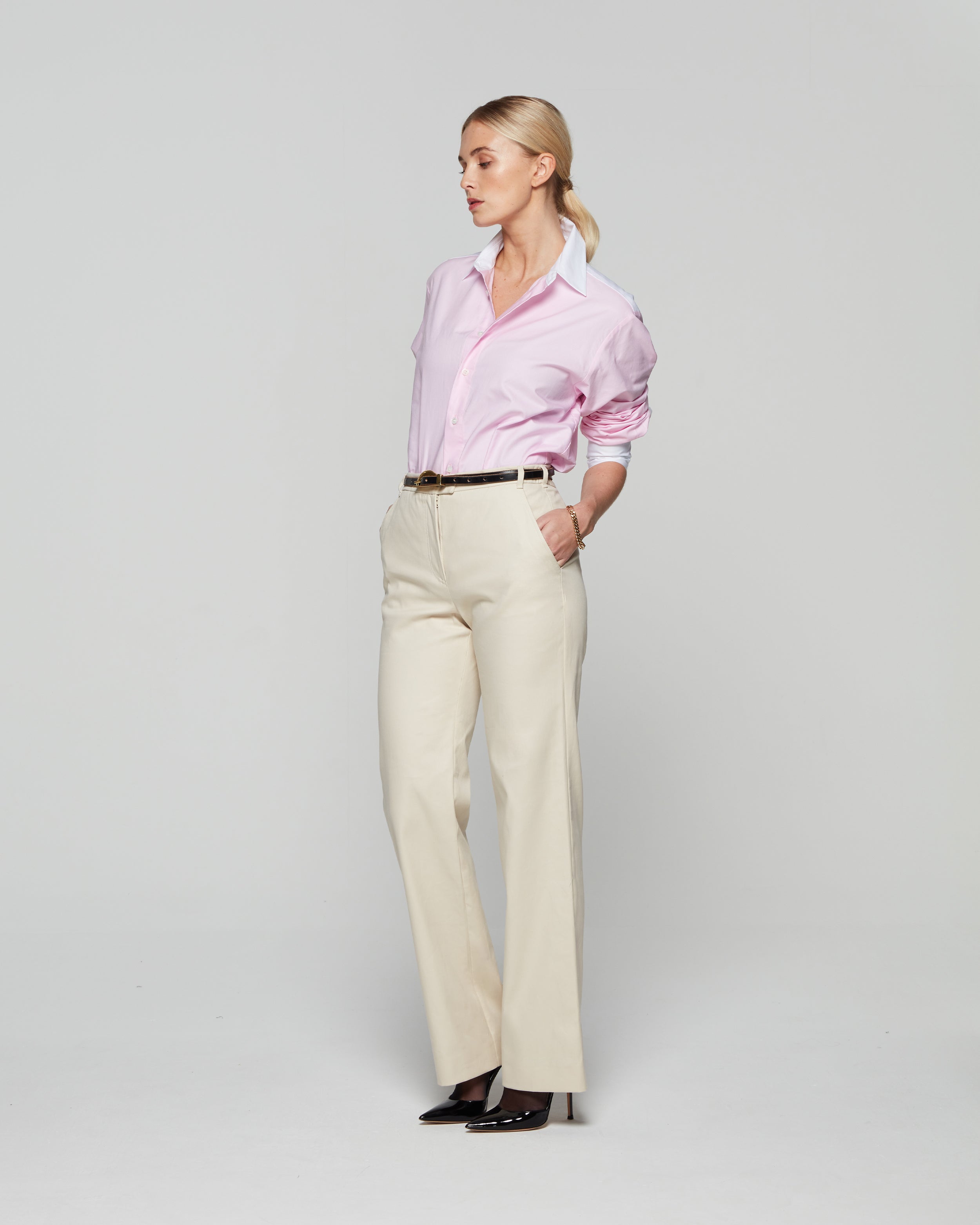 Classic Straight Leg Trouser - Ecru