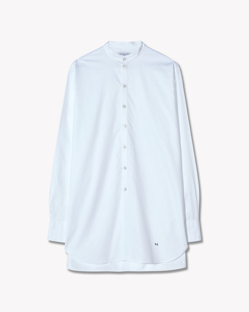 Collarless Oxford Shirt - White picture #2