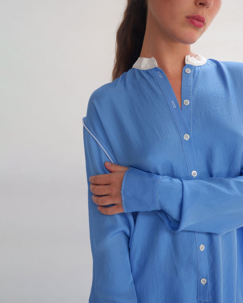 Collarless Shirt - Riviera Blue picture #3