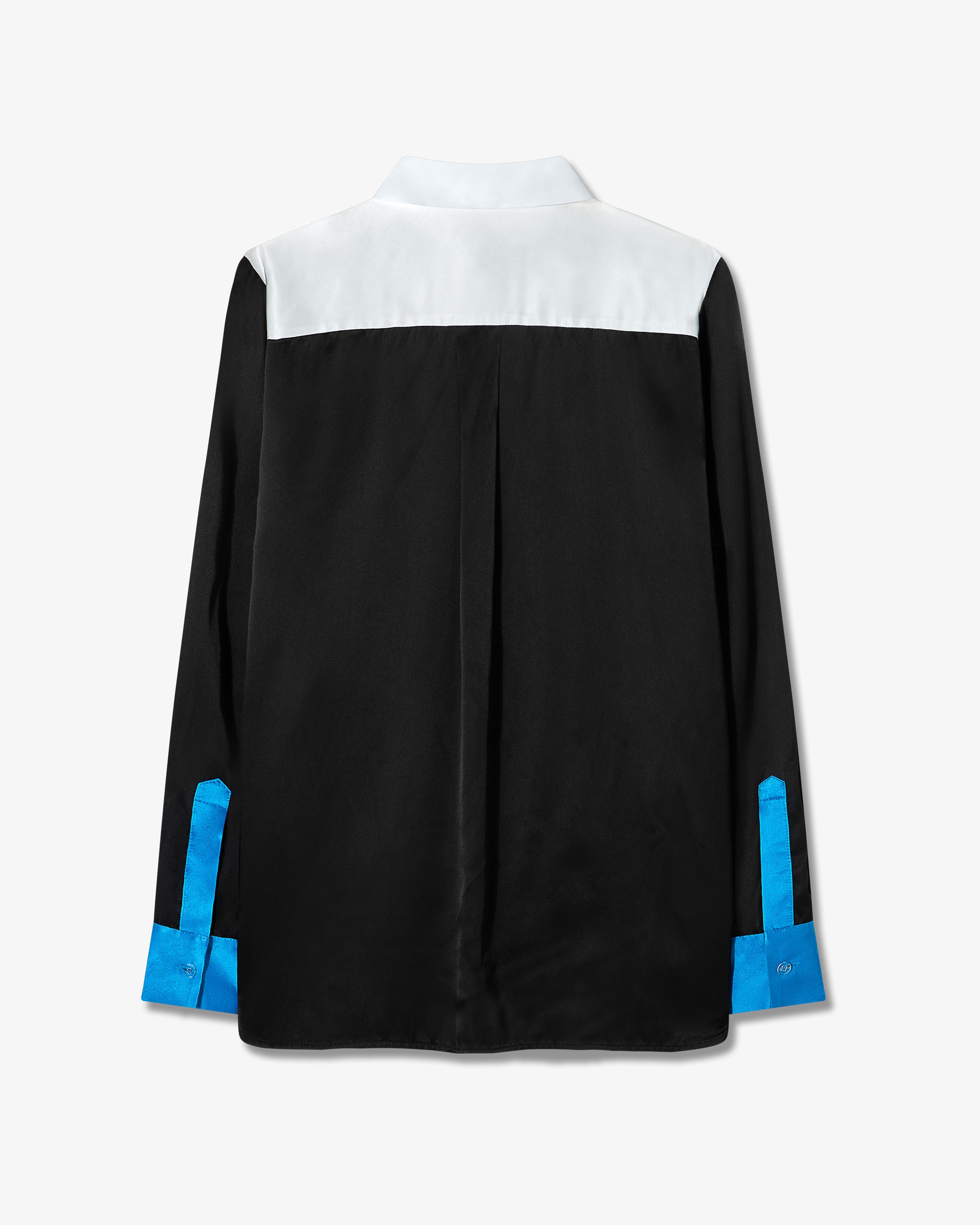 Satin Colour Block Shirt - Black