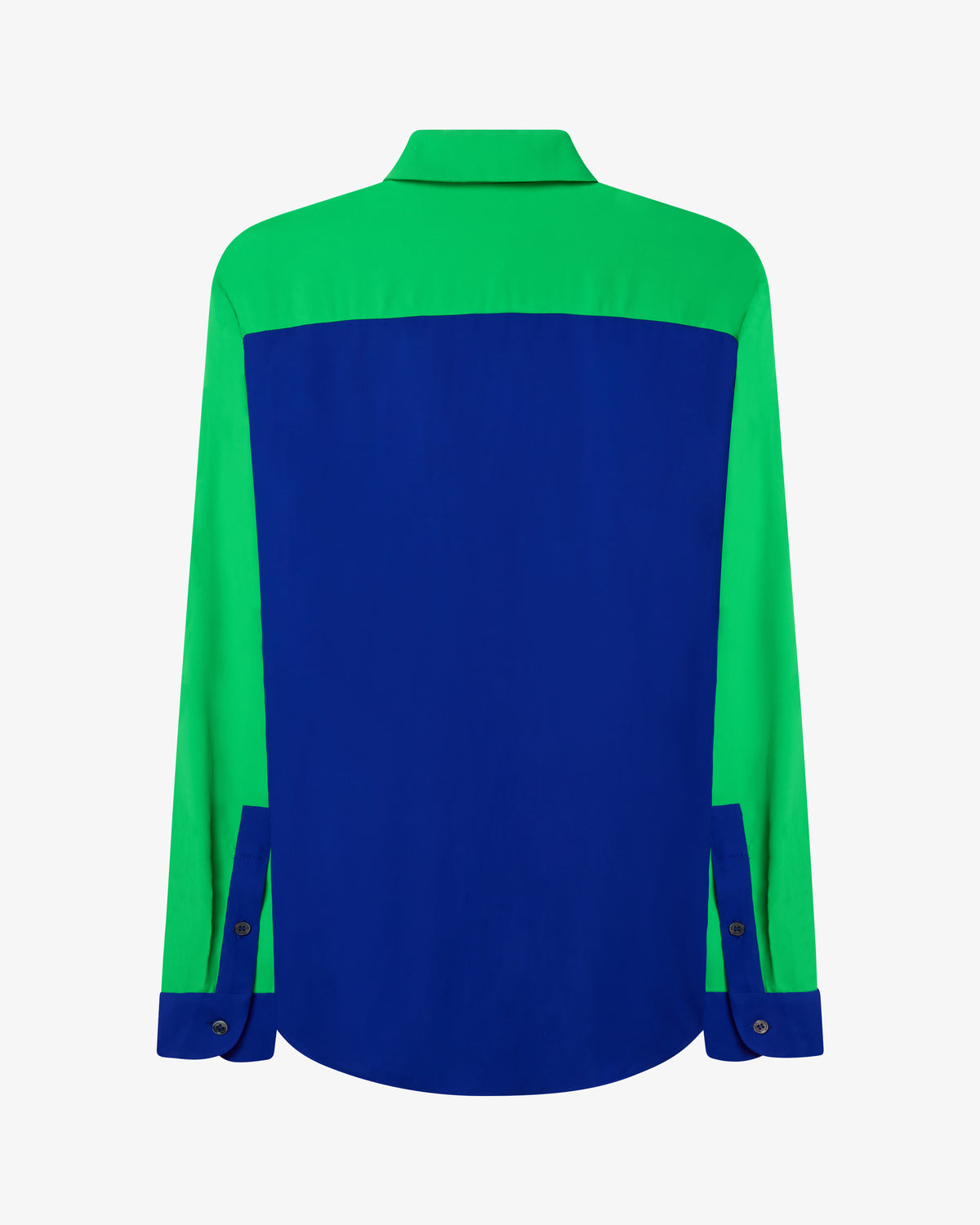 Colour Block Boyfriend Shirt - Cobalt Blue/Bright Green