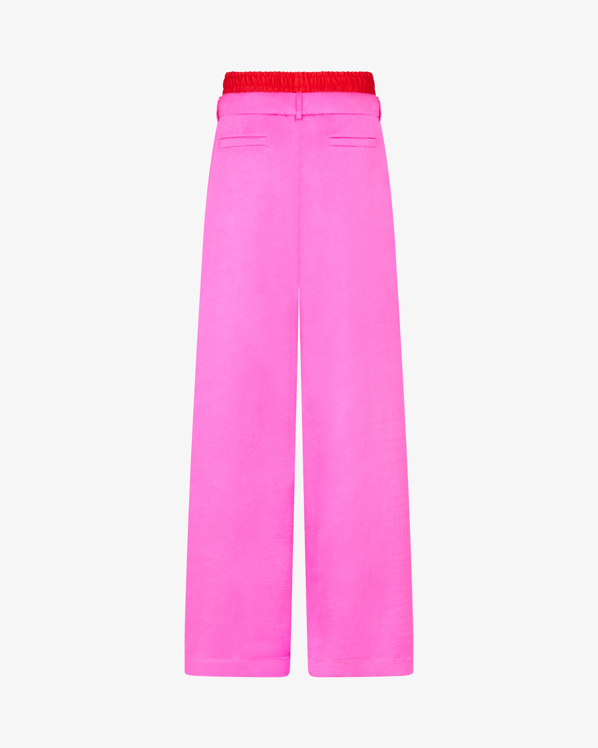 Double Waistband Relaxed Jogger - Bright Pink/Red