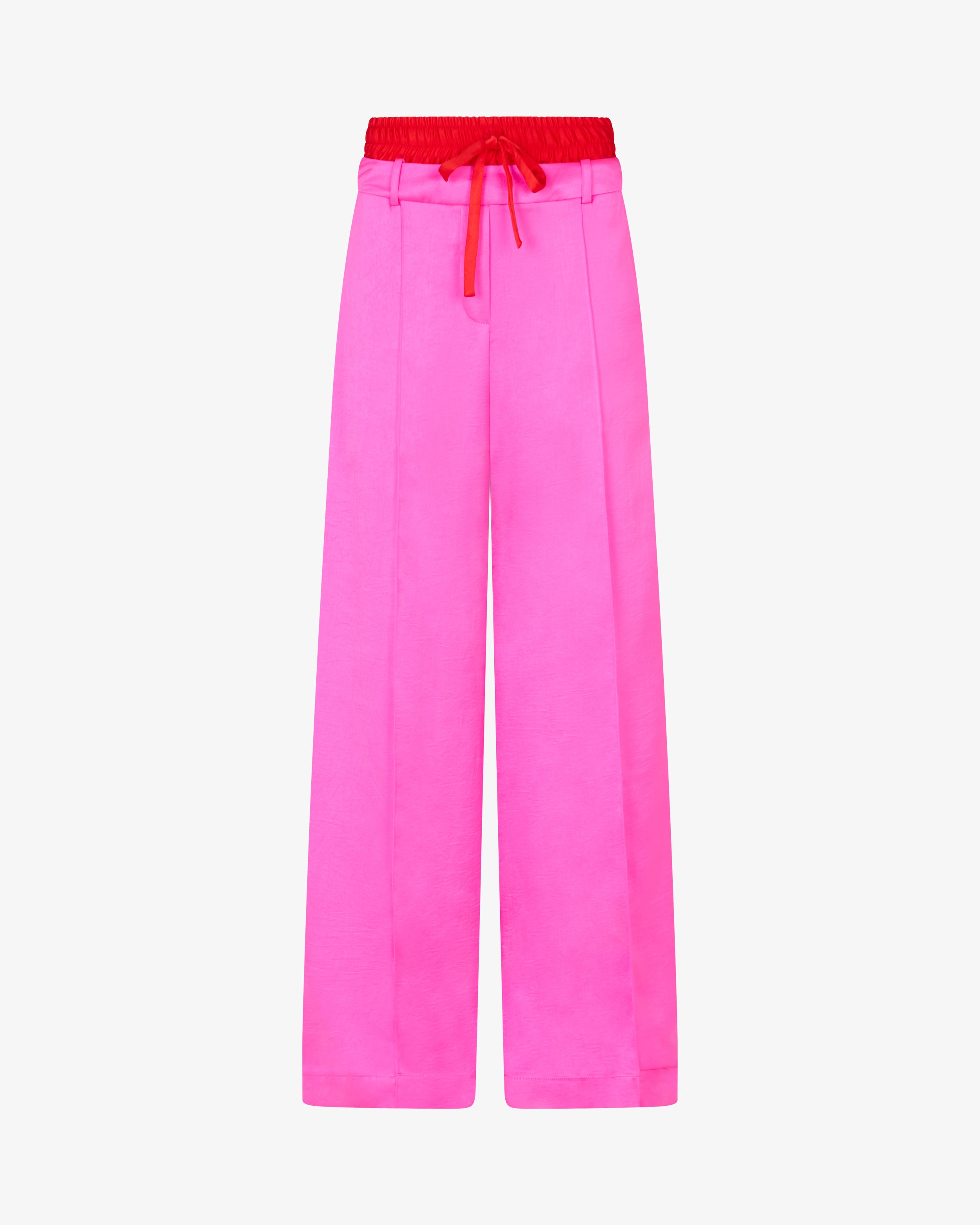 Double Waistband Relaxed Jogger - Bright Pink/Red