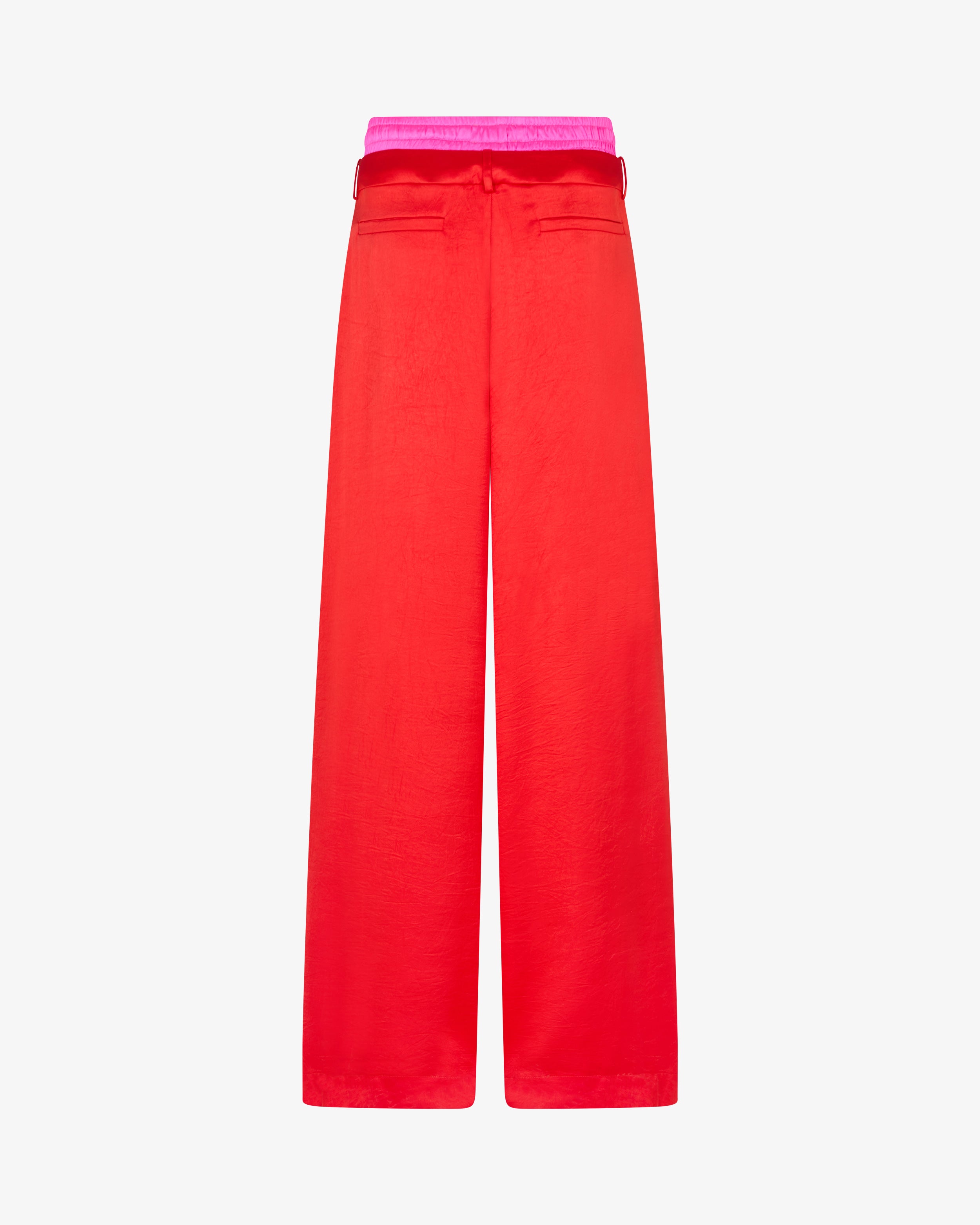 Double Waistband Relaxed Jogger - Bright Red/Pink