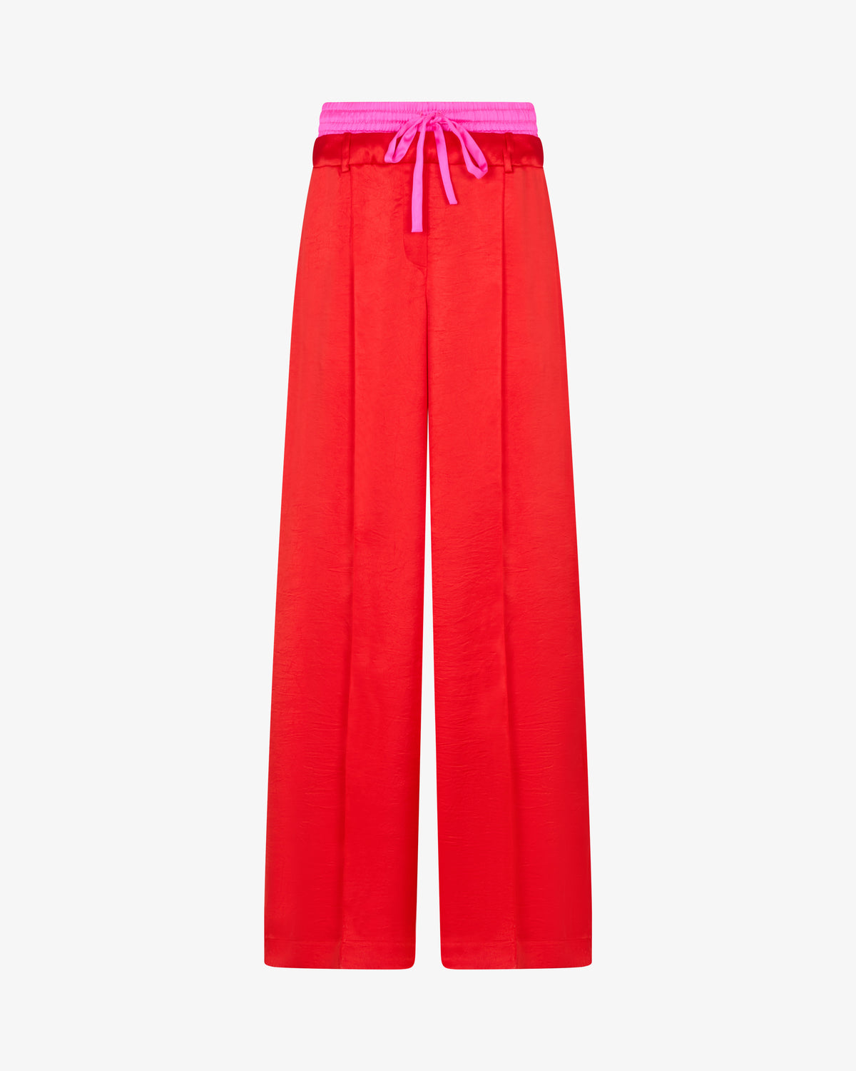 Double Waistband Relaxed Jogger - Bright Red/Pink