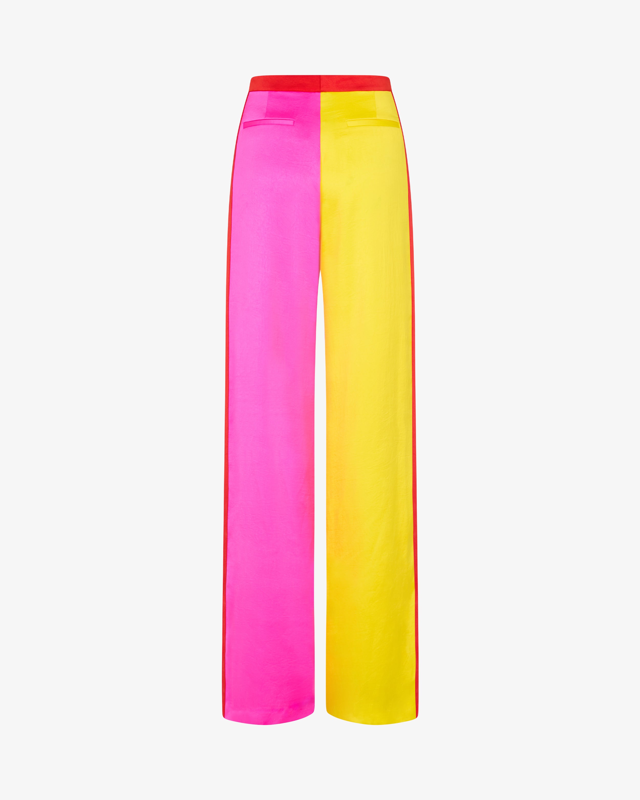 Colour Block Trouser - Bright Pink/Yellow/Red