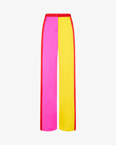 Colour Block Trouser - Bright Pink/Yellow/Red SERENA BUTE