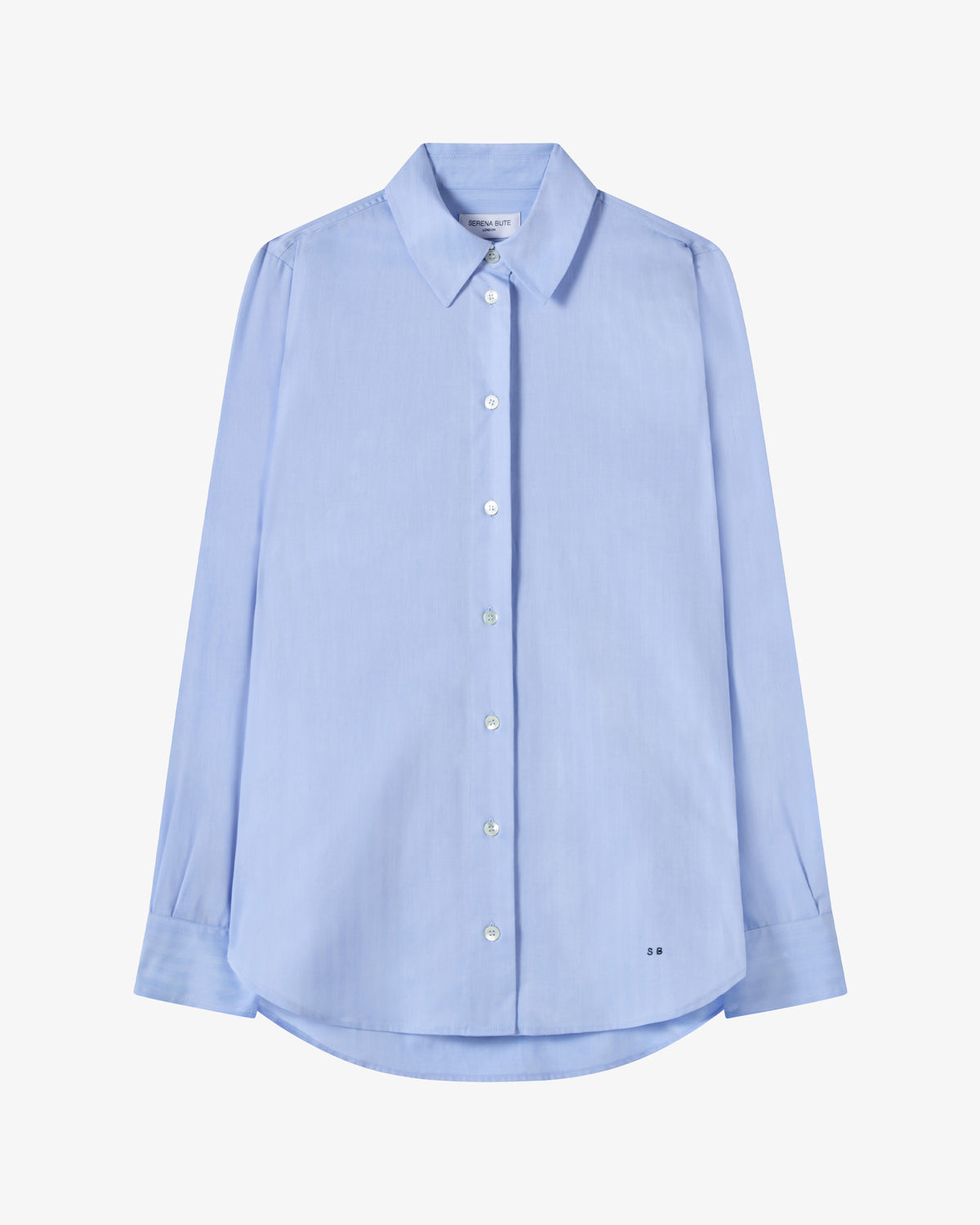 Cotton Classic Shirt - Blue Herringbone