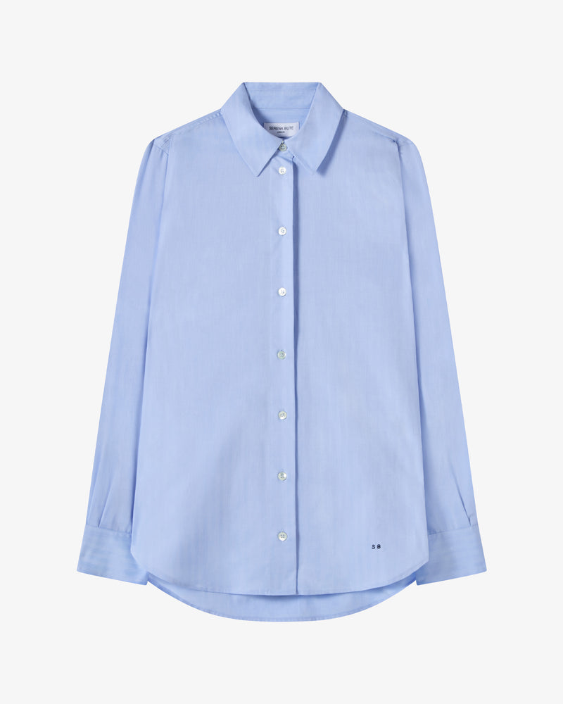 Cotton Classic Shirt - Blue Herringbone picture #2