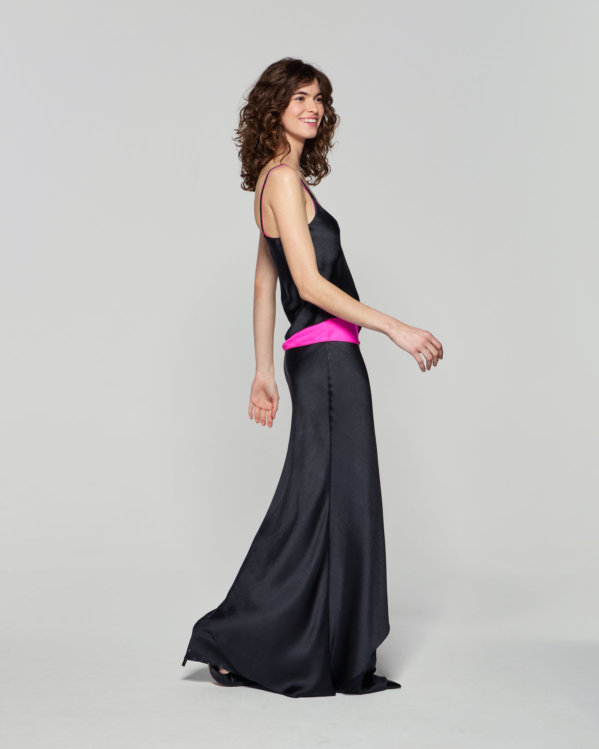 Double Layer Maxi Skirt - Black