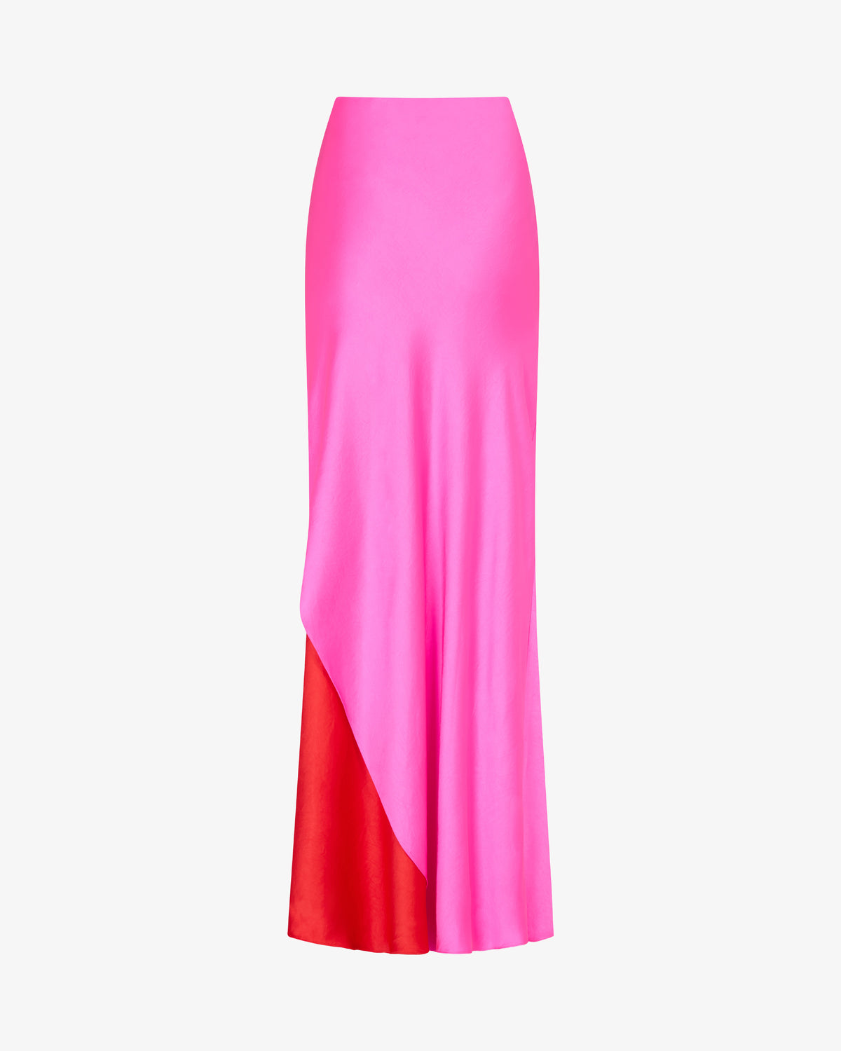 Double Layer Maxi Skirt - Bright Pink/Red