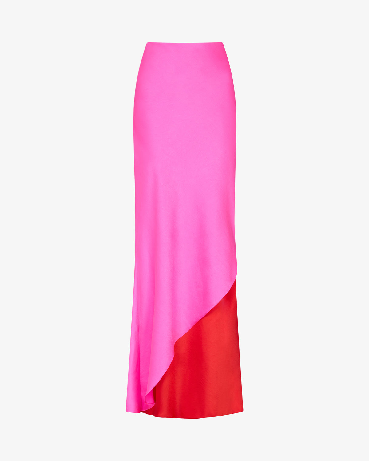 Double Layer Maxi Skirt - Bright Pink/Red