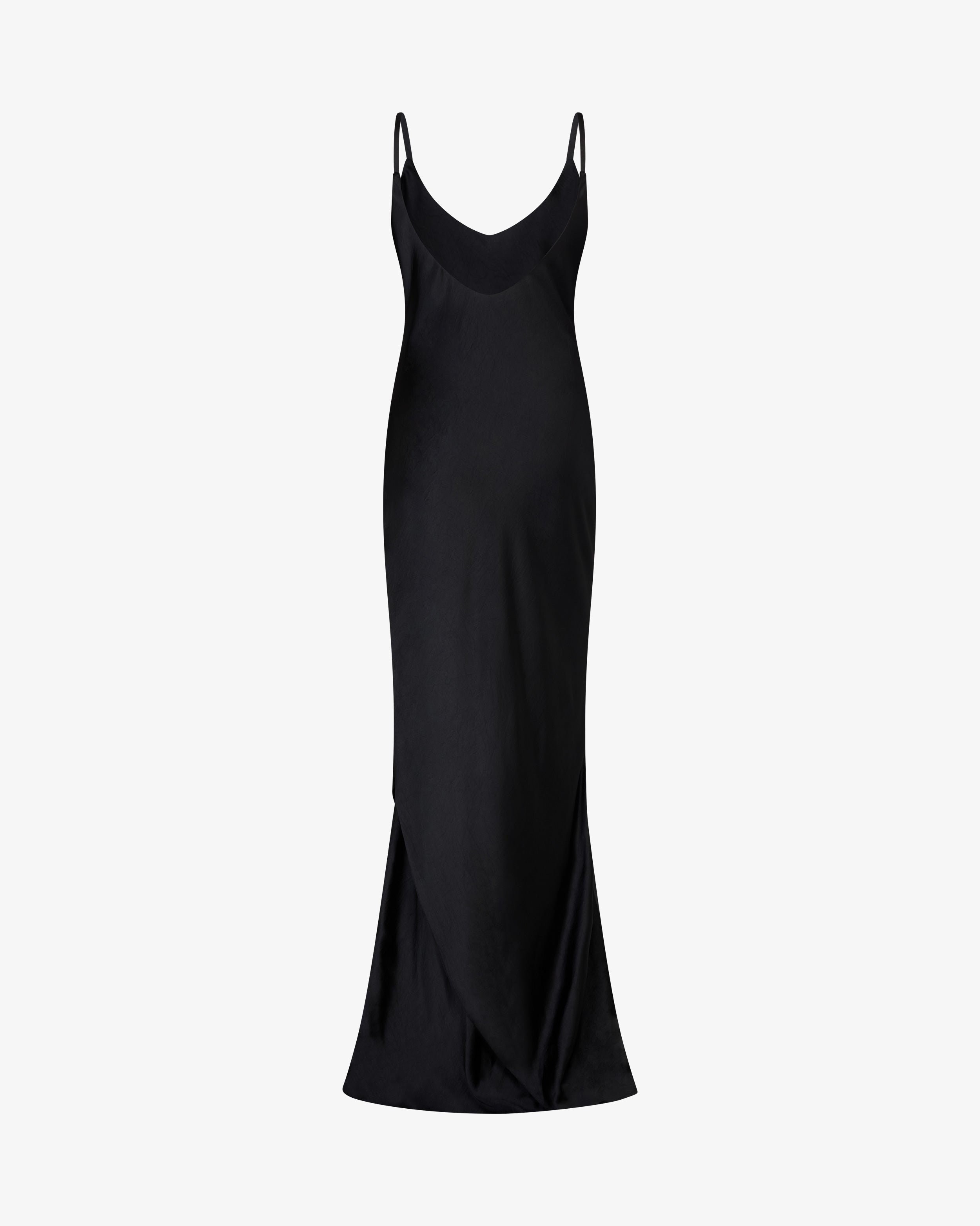 Double Layer Slip Dress - Black