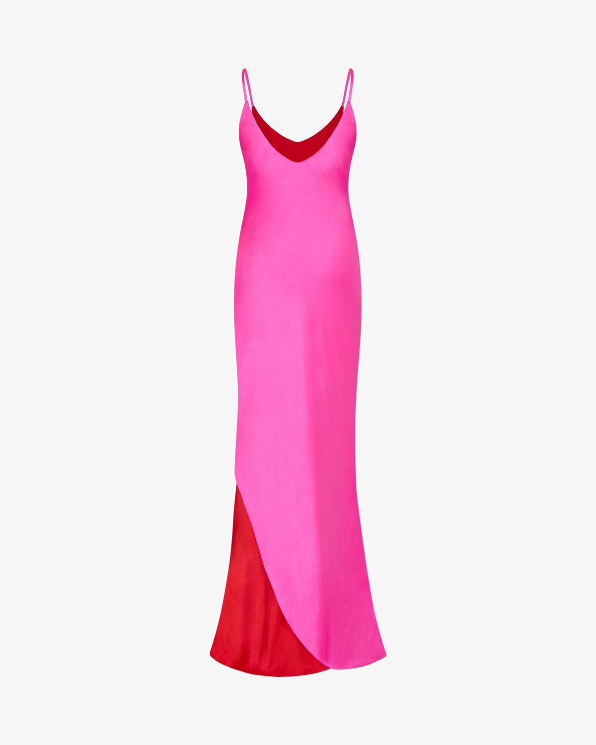 Double Layer Slip Dress - Bright Pink/Red