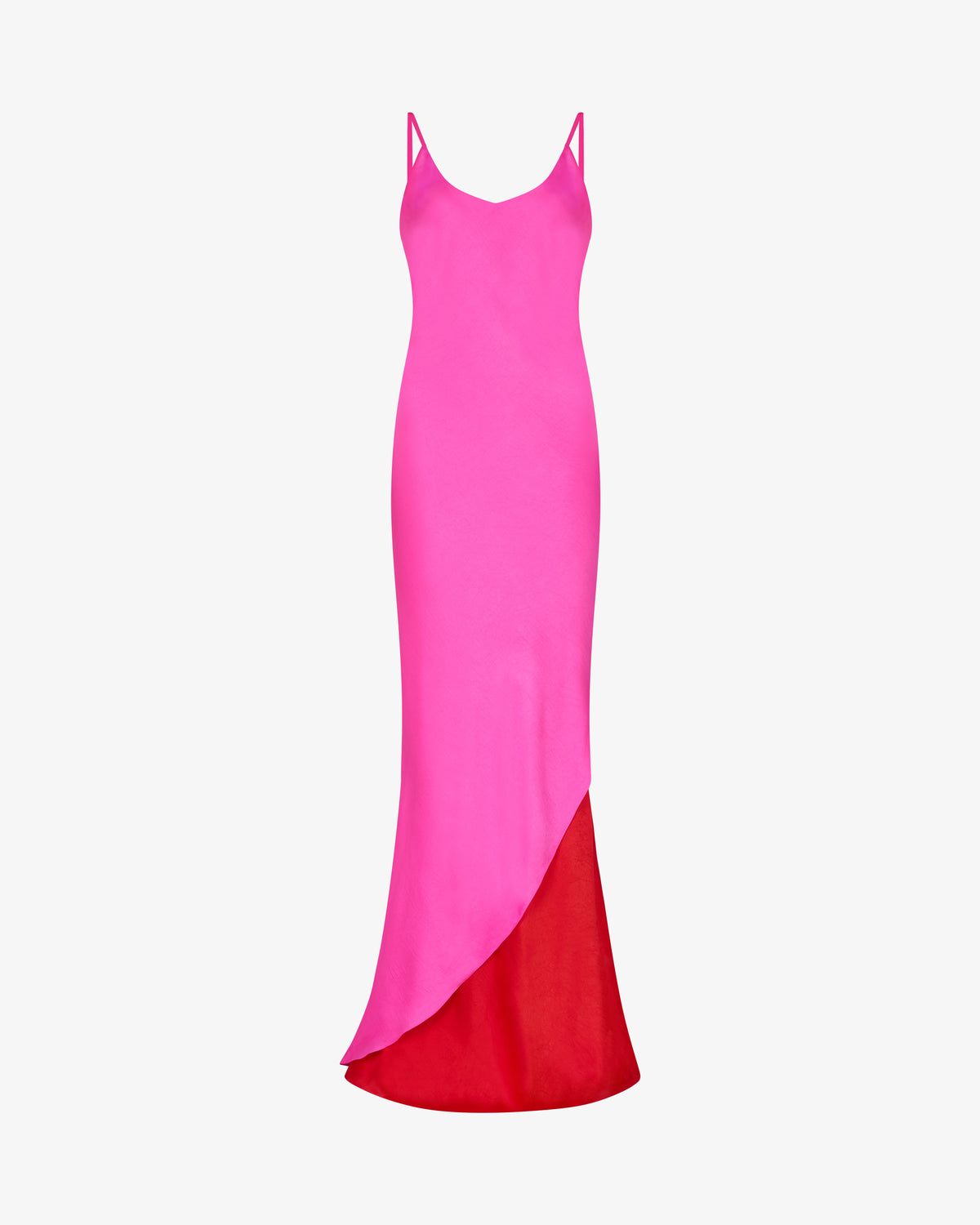 Double Layer Slip Dress - Bright Pink/Red