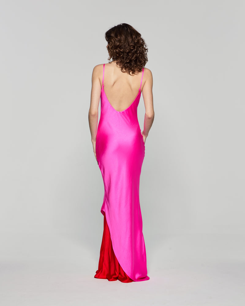 Double Layer Slip Dress - Bright Pink/Red picture #4