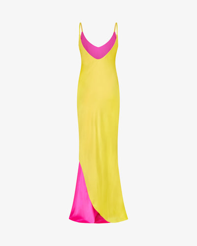 Double Layer Slip Dress - Bright Yellow/Pink SERENA BUTE