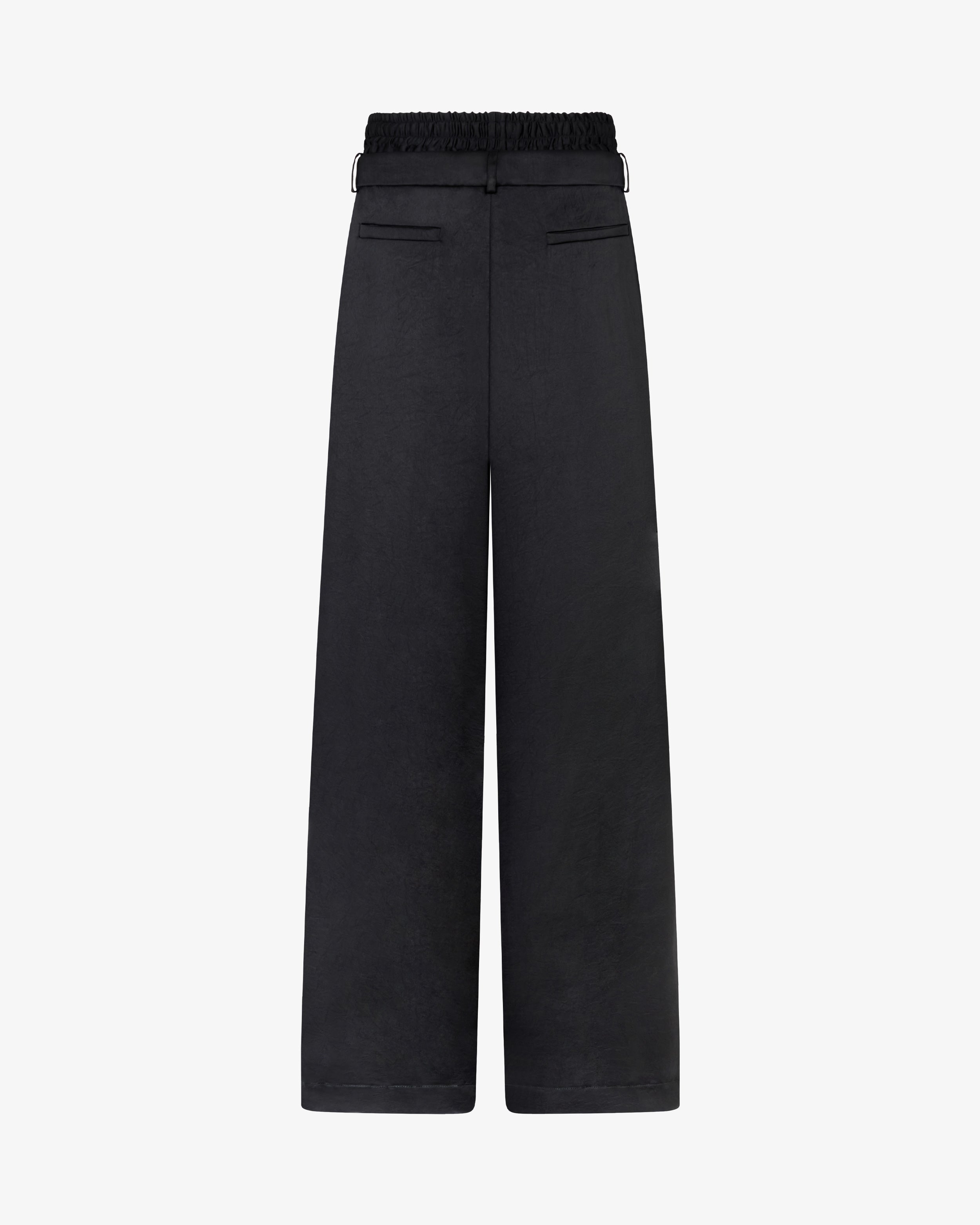 Double Waistband Relaxed Jogger - Black