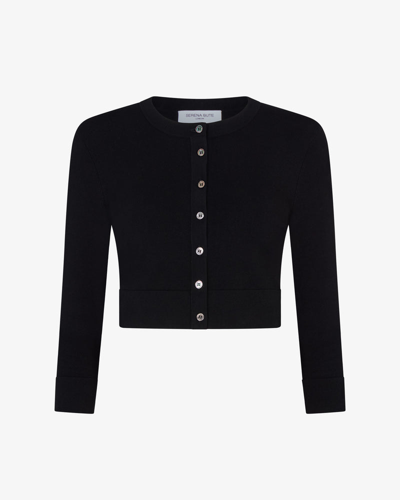 Fitted Cropped Cardigan - Black picture #2