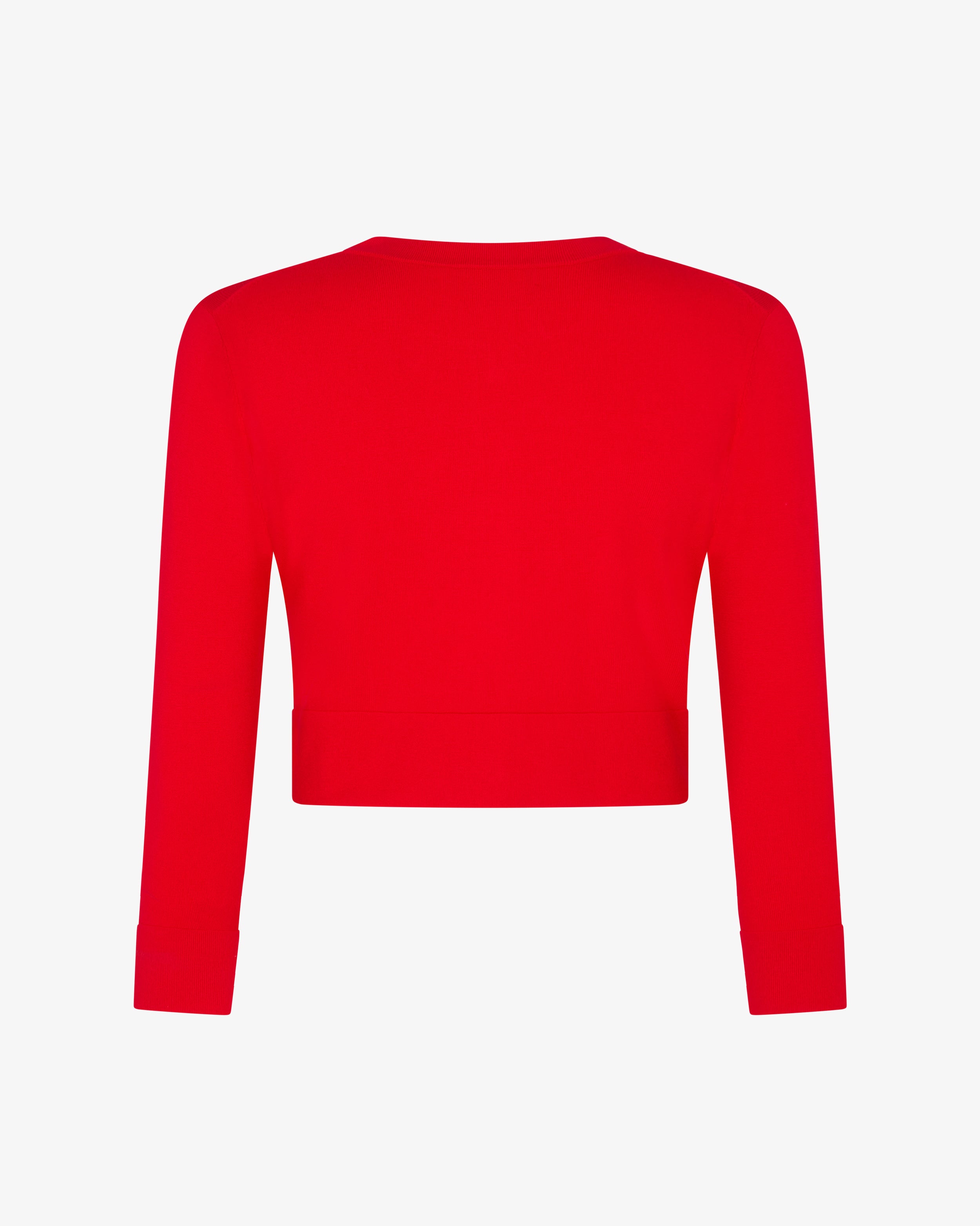 Fitted Cropped Cardigan - Red