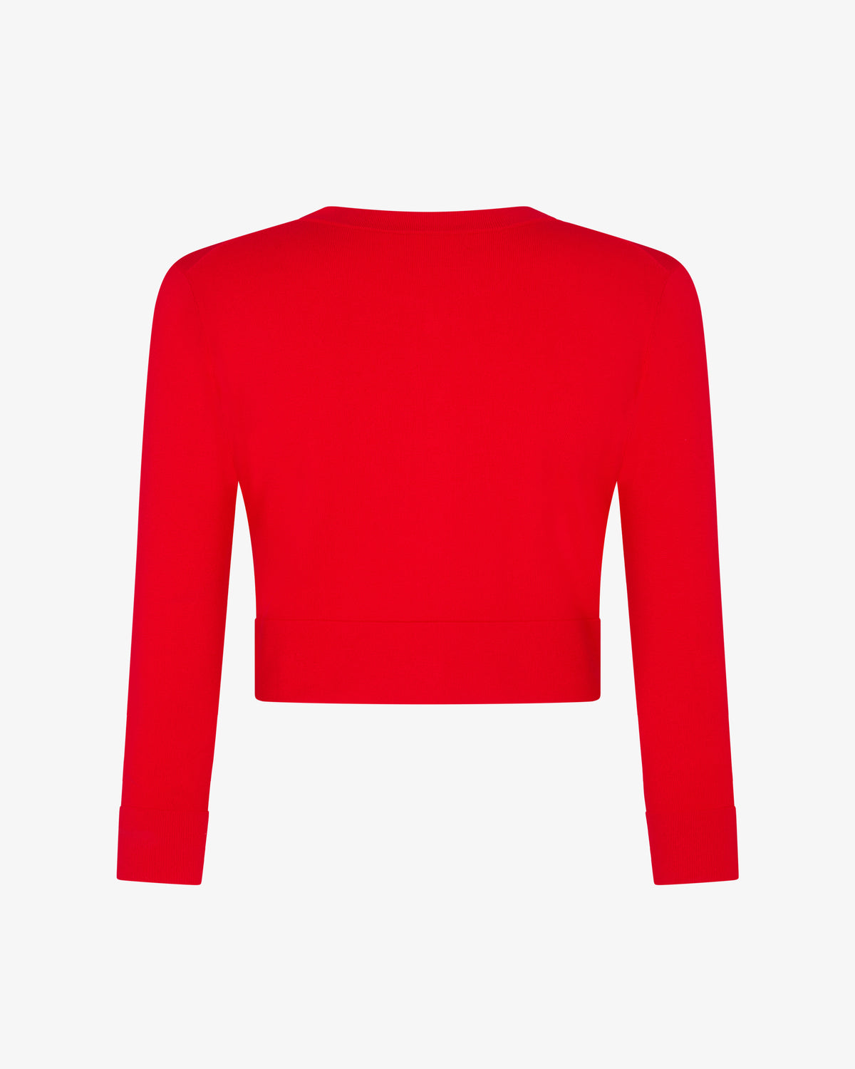 Fitted Cropped Cardigan - Red